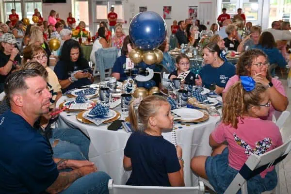 Attendees at Catie's Gathering Bryan County enjoy a community event for childhood cancer awareness.