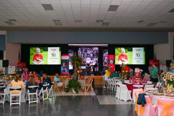 Children and families at CURE Childhood Cancer event in Bryan County.
